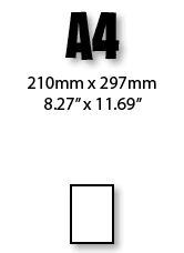 A4 representative image giving dimensions