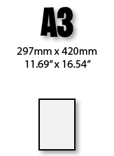 A3 representative image giving dimensions